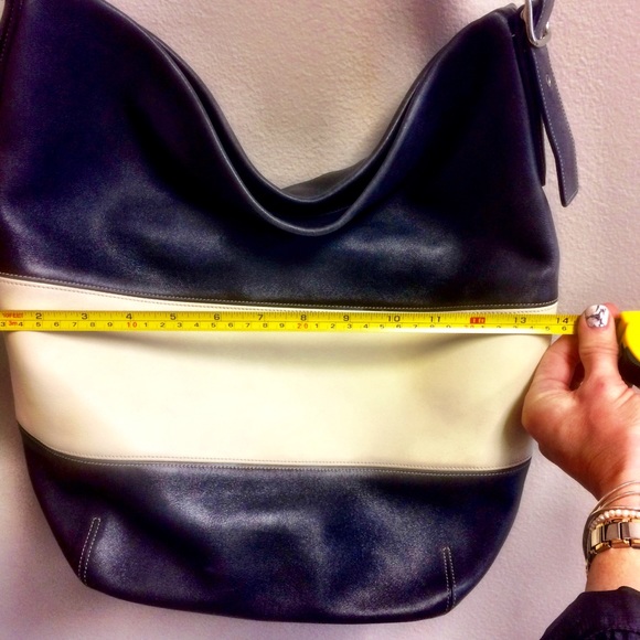 Large black and off white Coach tote purse. - Picture 6 of 8